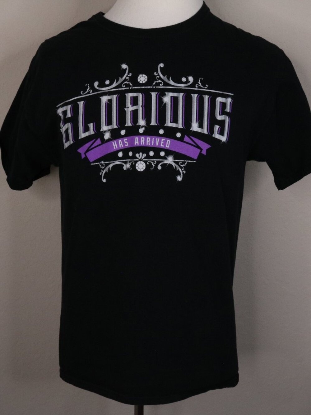 WWE Bobby Roode "Glorious" T-Shirt * Large L * VG * Purple Black * Wrestling